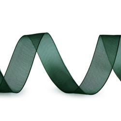 Panglica organza, latime 15 mm - Verde închis (200 Metri)