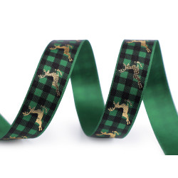 Panglica satin lățime 16 mm - Verde (21 Metri)