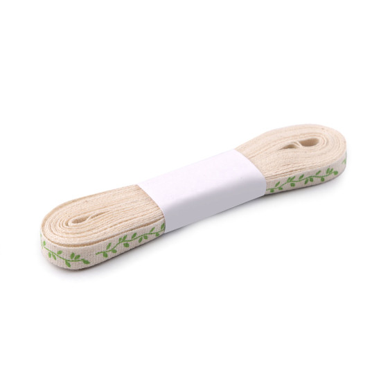Panglica de bumbac latime 10 mm - Ecru deschis (5 Metri)