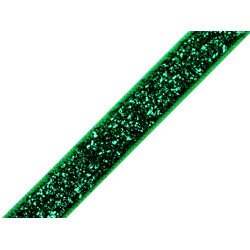 Panglică din catifea lurex lățime 10 mm - Verde (1 Metru)