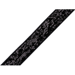 Panglică din catifea lurex lățime 10 mm - Negru (1 Metru)