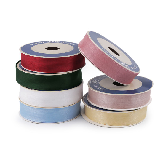 Panglica organza 28 mm - Roz pudrat (50 Metri)
