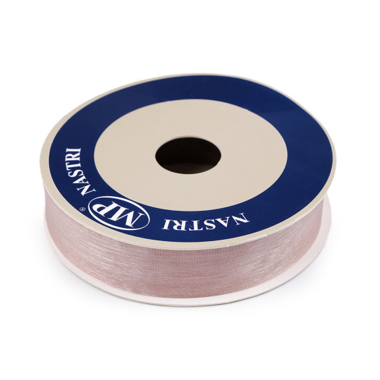 Panglica organza 28 mm - Roz pudrat (50 Metri)