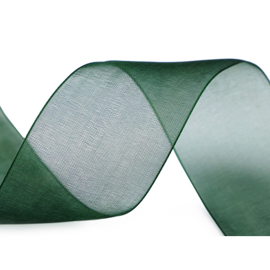 Panglica organza latime 38 mm - Verde închis (50 Metri) Panglica organza latime 38 mm - Verde închis (50 Metri)