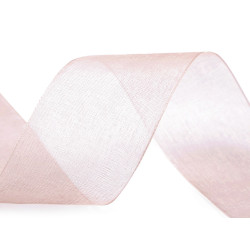 Panglica organza latime 38 mm - Roz pudrat (200 Metri)