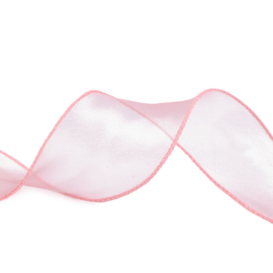 Panglică din organza cu luciu perlat, lățime 55 mm - Roz pudrat (1 Metru) Panglică din organza cu luciu perlat, lățime 55 mm - Roz pudrat (1 Metru)