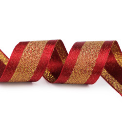 Panglica cu lurex latime 27 mm - Roșu (30 Metri)