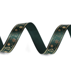 Panglică din satin de crăciun 15 mm - Verde închis (45 Metri)