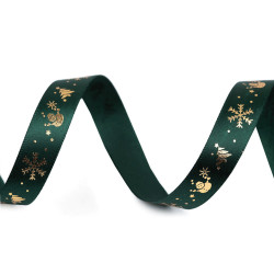 Panglică din satin de crăciun lățime 15 mm - Verde xmas (5 Metri)