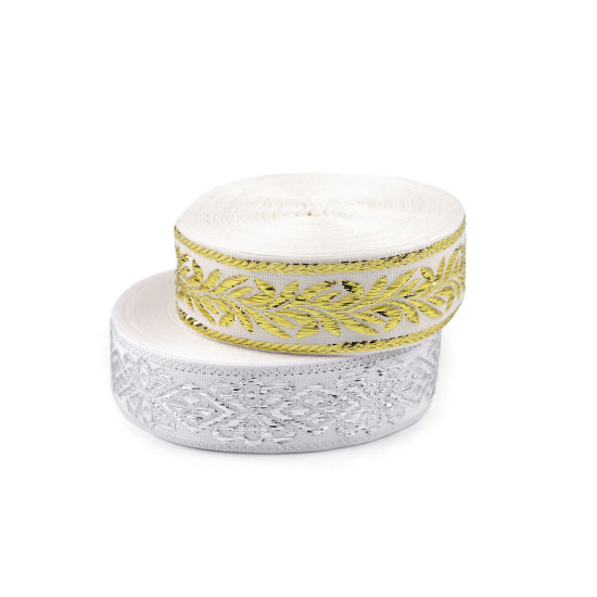 Panglica cu lurex, 30 mm - Alb (54 Metri) Panglica cu lurex, 30 mm - Alb (54 Metri)