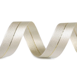 Panglica cu lurex latime 25 mm - Crem deschis (100 Metri)