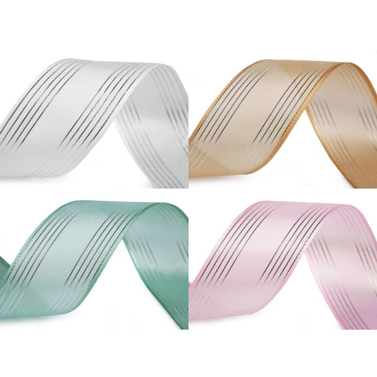 Panglica cu lurex latime 40 mm - Roz foarte deschis (100 Metri) Panglica cu lurex latime 40 mm - Roz foarte deschis (100 Metri)