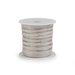 Panglica cu lurex latime 6 mm - Ecru deschis (100 Metri)