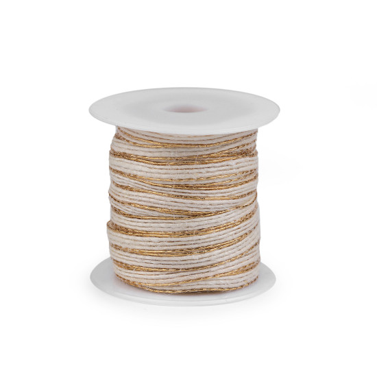 Panglica cu lurex latime 6 mm - Bej deschis (20 Metri) Panglica cu lurex latime 6 mm - Bej deschis (20 Metri)