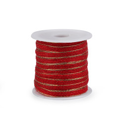 Panglica cu lurex latime 6 mm - Roșu (100 Metri)