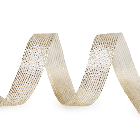 Panglică decorativă cu lurex 15 mm - Auriu deschis (5 Metri) Panglică decorativă cu lurex 15 mm - Auriu deschis (5 Metri)