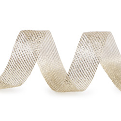 Panglică decorativă cu lurex 20 mm - Auriu deschis (100 Metri)