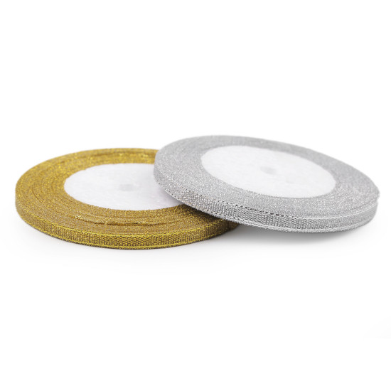 Panglica brocart cu lurex latime 6 mm - Argintiu (1 Metru) Panglica brocart cu lurex latime 6 mm - Argintiu (1 Metru)