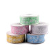 Panglica din organza cu flori si sclipici, latime 40 mm - Verde deschis (1 Metru) Panglica din organza cu flori si sclipici, latime 40 mm - Verde deschis (1 Metru)