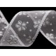 Panglica din organza cu flori si sclipici, latime 40 mm - Verde deschis (1 Metru) Panglica din organza cu flori si sclipici, latime 40 mm - Verde deschis (1 Metru)