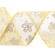 Panglica din organza cu flori si sclipici, latime 40 mm - Verde deschis (1 Metru) Panglica din organza cu flori si sclipici, latime 40 mm - Verde deschis (1 Metru)