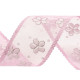 Panglica din organza cu flori si sclipici, latime 40 mm - Verde deschis (1 Metru) Panglica din organza cu flori si sclipici, latime 40 mm - Verde deschis (1 Metru)