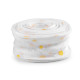 Panglica din organza cu flori, latime 50 mm - Crem deschis (1 Metru) Panglica din organza cu flori, latime 50 mm - Crem deschis (1 Metru)