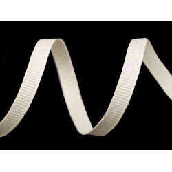 Panglică din bumbac ripsată lățime 10 mm - Ecru deschis (180 Metri)