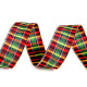 Panglica in carouri cu lurex latime 25 mm - Roșu (1 Metru) Panglica in carouri cu lurex latime 25 mm - Roșu (1 Metru)