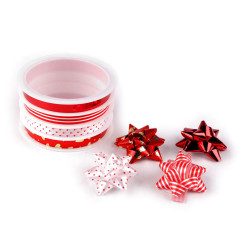 Set panglici folie cu rozete - Roșu (1 Set)