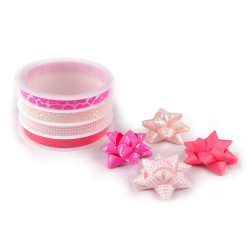 Set panglici folie cu rozete - Roz (1 Set)