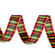 Panglica in carouri cu lurex latime 15 mm - Roșu (1 Metru) Panglica in carouri cu lurex latime 15 mm - Roșu (1 Metru)