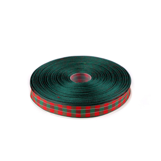 Panglica in carouri cu lurex latime 15 mm - Roșu (1 Metru) Panglica in carouri cu lurex latime 15 mm - Roșu (1 Metru)
