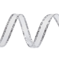 Panglica cu lurex latime 11 mm - Argintiu (45 Metri)
