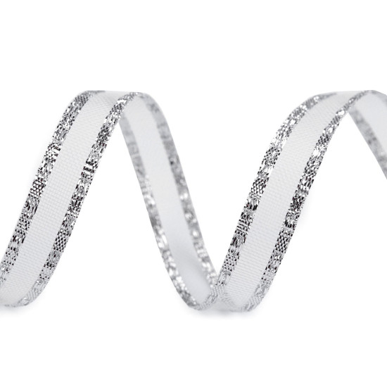 Panglica cu lurex latime 11 mm - Argintiu (45 Metri) Panglica cu lurex latime 11 mm - Argintiu (45 Metri)