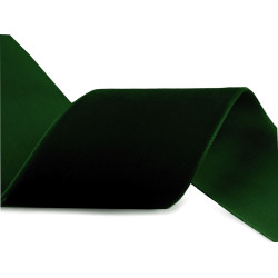 Panglica de catifea latime 40 mm - Verde închis (1 Metru)