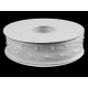 Panglica din organza cu buline tesute, latime 40 mm - Alb (90 Metri) Panglica din organza cu buline tesute, latime 40 mm - Alb (90 Metri)