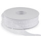 Panglica din organza cu buline tesute, latime 40 mm - Alb (90 Metri) Panglica din organza cu buline tesute, latime 40 mm - Alb (90 Metri)