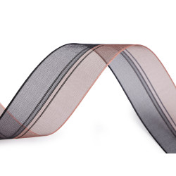 Panglica din organza cu lurex latime 40 mm - Maro bronz (180 Metri)