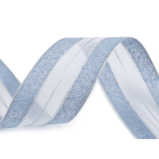 Panglica cu lurex latime 40 mm - Albastru închis (45 Metri) Panglica cu lurex latime 40 mm - Albastru închis (45 Metri)