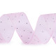 Panglică din organza cu strasuri, lățime 38 mm - Roz deschis (1 Metru) Panglică din organza cu strasuri, lățime 38 mm - Roz deschis (1 Metru)