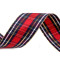 Cinta a cuadros con lurex y alambre, ancho 40 mm - Rojo (1 Metro)