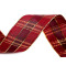 Cinta a cuadros con lurex y alambre, ancho 40 mm - Rojo oscuro (1 Metro)