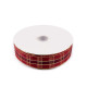 Panglică în carouri cu lurex și sârmă 40 mm - Roșu închis (45 Metri) Panglică în carouri cu lurex și sârmă 40 mm - Roșu închis (45 Metri)
