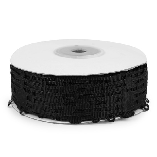 Panglica decupata note muzicale latime 30 mm - Negru (54 Metri) Panglica decupata note muzicale latime 30 mm - Negru (54 Metri)