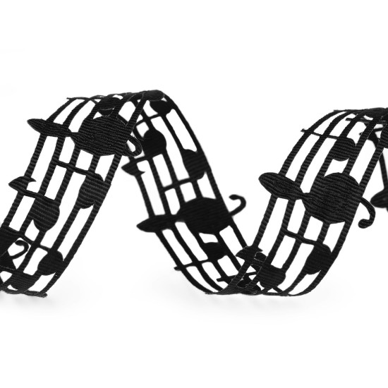 Panglica decupata note muzicale latime 30 mm - Negru (54 Metri) Panglica decupata note muzicale latime 30 mm - Negru (54 Metri)