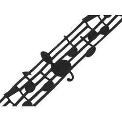 Panglica decupata note muzicale latime 30 mm - Negru (18 Metri)