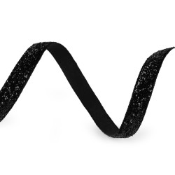 Panglică din catifea lurex lățime 6 mm - Negru (135 Metri)