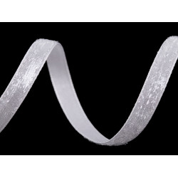 Panglică din catifea lurex lățime 6 mm - Alb (135 Metri)
