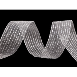Panglica cu lurex latime 25 mm - Argintiu (10 Metri)